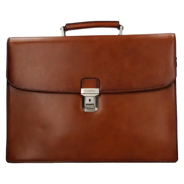Pánska kožená aktovka Katana Marcus - koňak