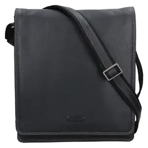 Pánska celokožená taška cez rameno Katana Liver - čierna