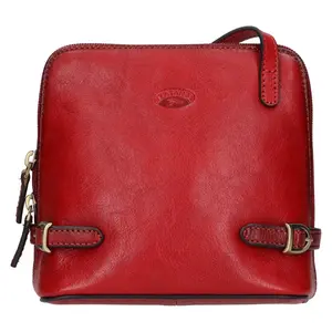 Kožená dámska crosbody kabelka Katana Essi - červená