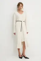 Šaty a kardigan Answear.LAB béžová farba