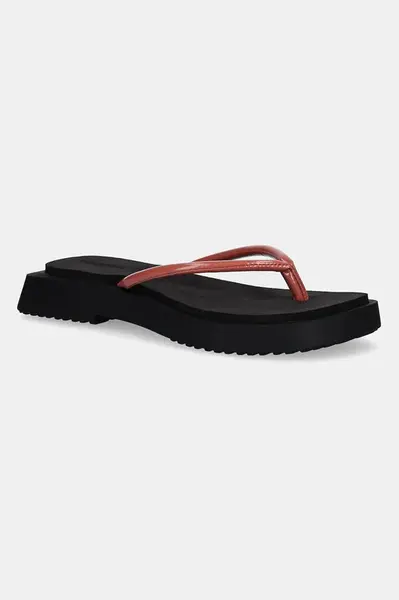 Šľapky Calvin Klein Jeans SQ LOW WEDGE SANDAL STITCH