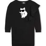 Dievčenské šaty Karl Lagerfeld čierna farba, mini, rovný strih, Z30181