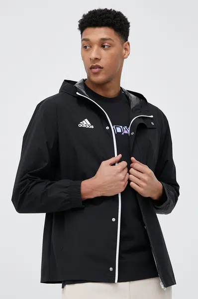 Bunda adidas Performance Entrada 22 pánska, čierna farba, prechodná, IK4010