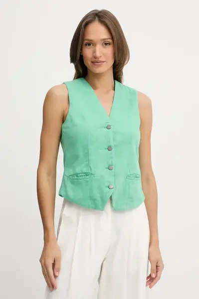 Vesta United Colors of Benetton zelená farba, jednoradová, 2LEDDJ00G