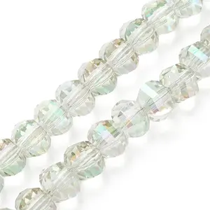 Electroplate Transparent Glass Beads Strands