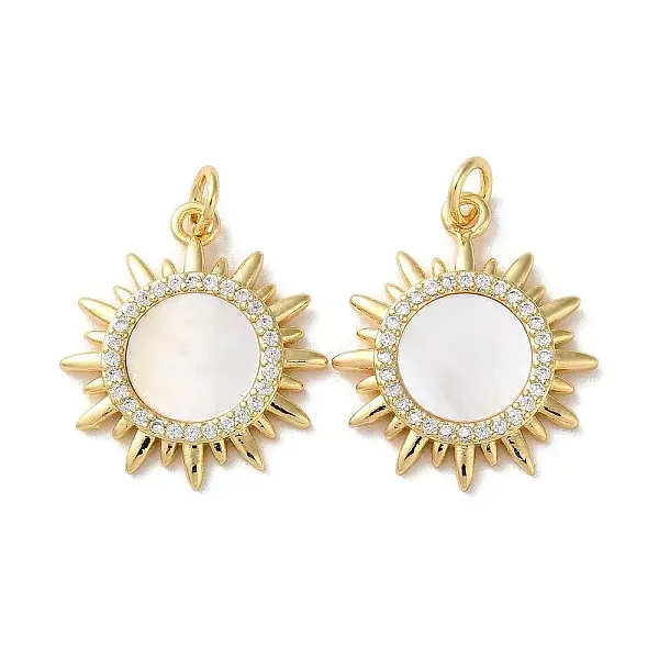 Brass Micro Pave Clear Cubic Zirconia Pendants