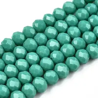 Opaque Solid Color Glass Beads Strands