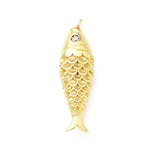 Brass Micro Pave Clear Cubic Zirconia Pendants