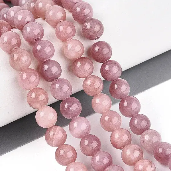 Natural Dyed Yellow Jade Gemstone Bead Strands