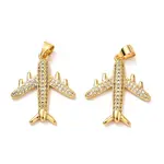 Brass Micro Pave Clear Cubic Zirconia Pendants