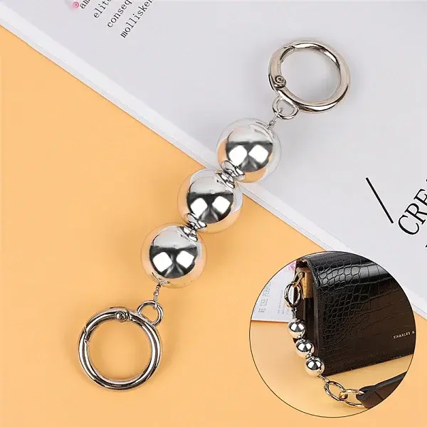 Silver Color Glass Pearl Bag Extension Chains