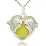 Silver Color Plated Brass Hollow Heart Cage Pendants