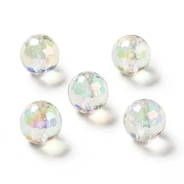 Two Tone UV Plating Rainbow Iridescent Acrylic Beads