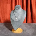 Velvet Bust Necklace Display Stands with Wooden Base
