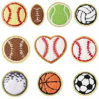 10 Styles Acrylic Fiber Glitter Powder Embroidery Sew on Appliques