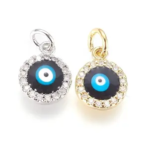 Brass Micro Pave Cubic Zirconia Charms