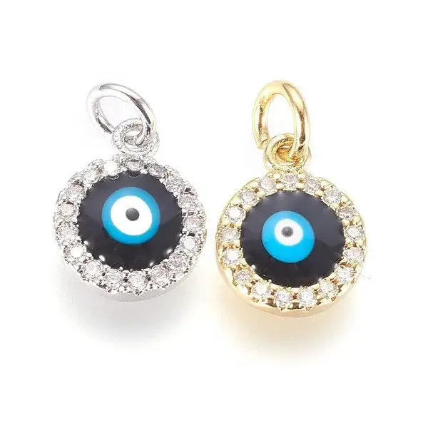 Brass Micro Pave Cubic Zirconia Charms