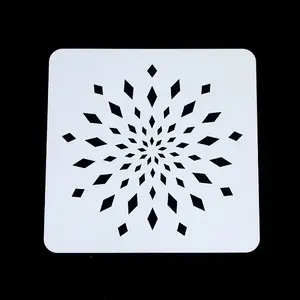Flower Pattern Eco-Friendly PET Plastic Hollow Painting Silhouette Stencil