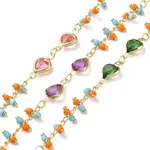 Heart Brass Glass Link Chains