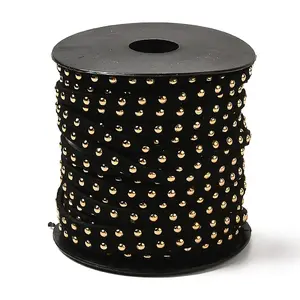 Golden Aluminum Studded Faux Suede Cord
