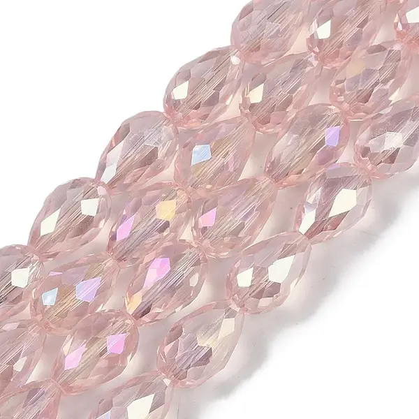 Transparent Electroplate Glass Beads Strands