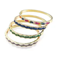 Cubic Zirconia Wave Hinged Bangle