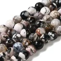 Dyed & Heated Natural Fire Crackle Agate Beads Strands