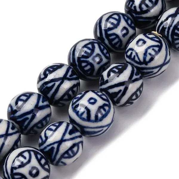 Handmade Blue and White Porcelain Beads Strands