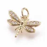 Brass Micro Pave Cubic Zirconia Pendants