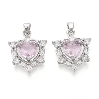 Brass Micro Pave Cubic Zirconia Pendants