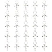 Pink Breast Cancer Awareness Ribbon Alloy Enamel Pendant Keychain