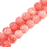 Synthetic Shell Dyed Carved Beads Strands