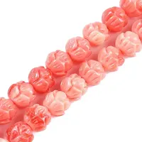 Synthetic Shell Dyed Carved Beads Strands