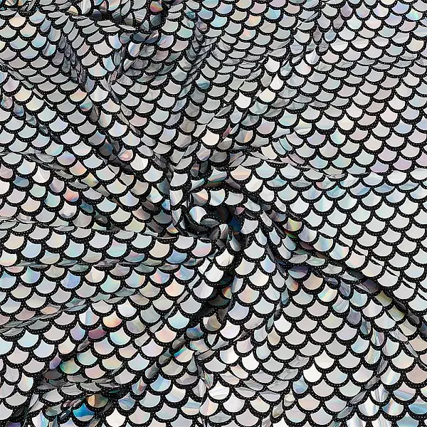 Fish Scale Pattern Polyester Stretch Fabric