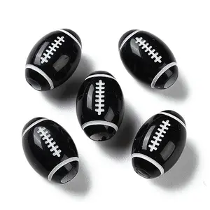 Spray Printed Opaque Acrylic European Beads