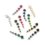 Rack Plating Brass Pave Cubic Zirconia Connector Charms