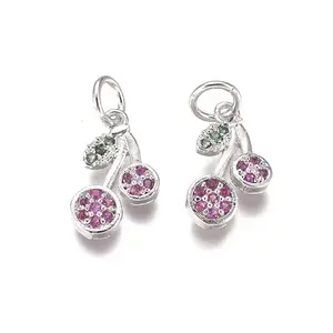 Brass Micro Pave Cubic Zirconia Charms