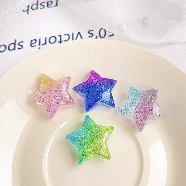 Gradient Color Transparrent Acrylic European Beads