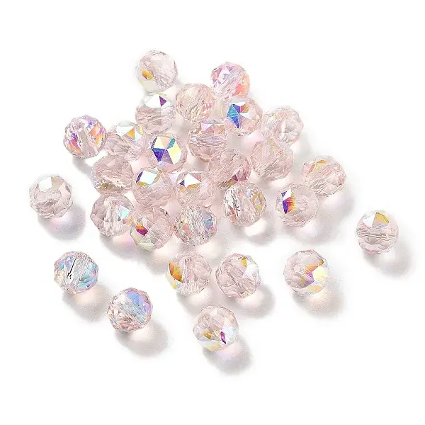 Electroplate Round Glass Beads