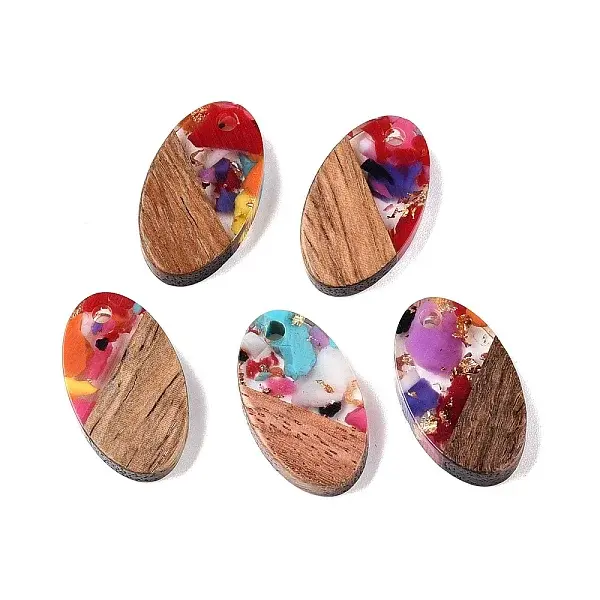 Transparent Resin and Walnut Wood Pendants