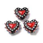 Baking Paint Glass Bumpy Beads Heart