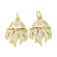 Rack Plating Brass Micro Pave Clear Cubic Zirconia Pendants