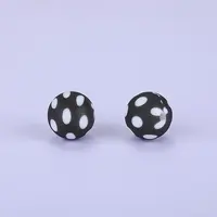 Printed Round Silicone Focal Beads