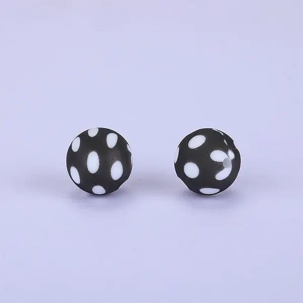Printed Round Silicone Focal Beads