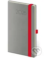 Kapesní diář 2026 New Praga tmavě šedý s gumičkou