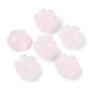 Transparent Spray Paint Glass Bead Caps