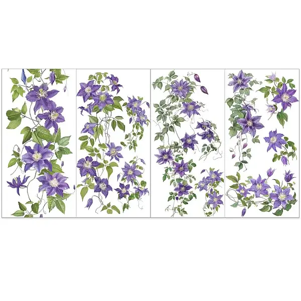 4 Sheets 4 Styles Retro Theme PVC Waterproof Decorative Stickers