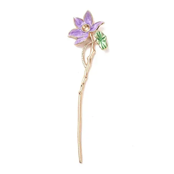 Alloy Enamel Lotus Hair Sticks