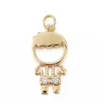 Brass Micro Pave Clear Cubic Zirconia Pendants