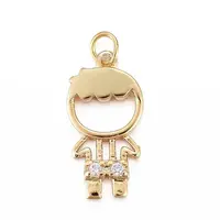 Brass Micro Pave Clear Cubic Zirconia Pendants